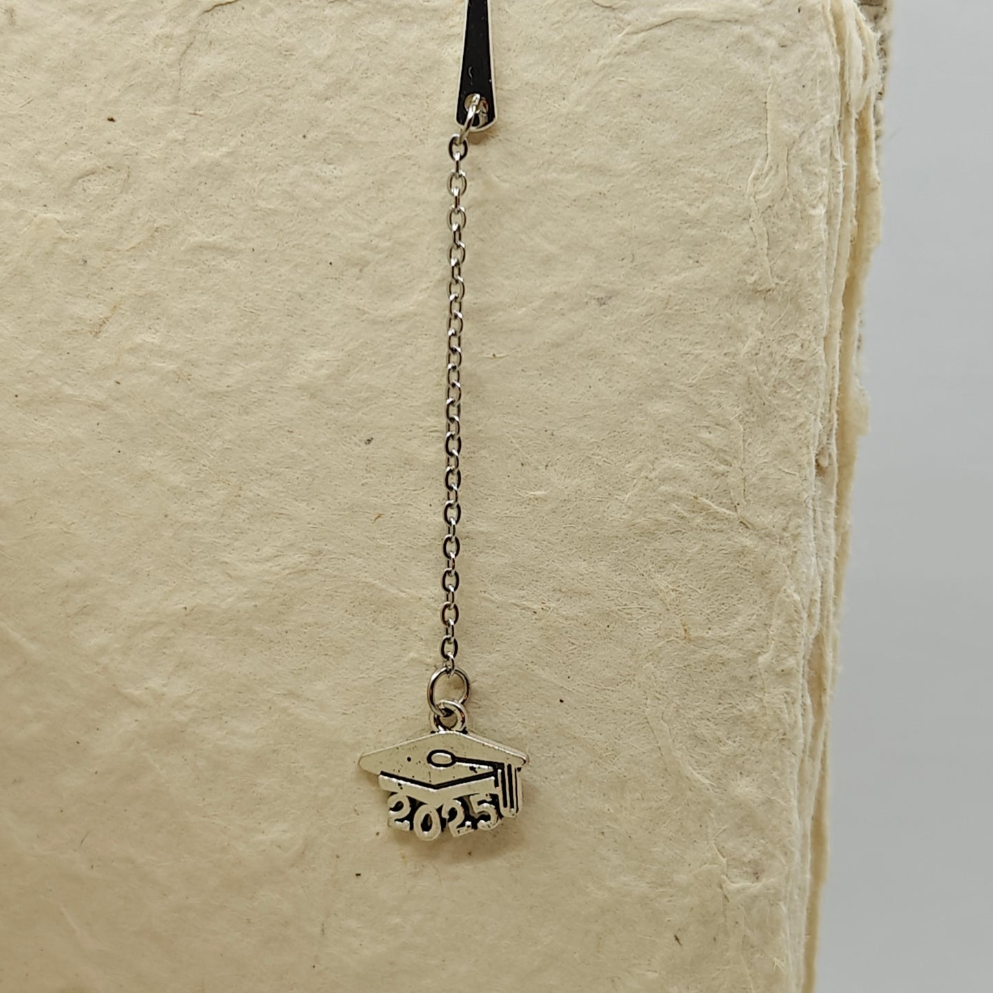 Image of the bookmark hanging on a book page